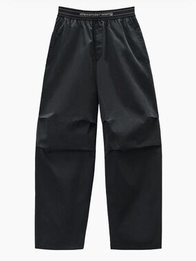Alexander Wang Black Relaxed Cargo Pants with Branded Waistband